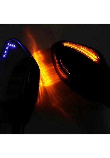 Yzf R1 R6 Fz1 Fz6 İçin Işıklı Motosiklet Led Dikiz Aynası - Parlak Ve Net Arka Görüş