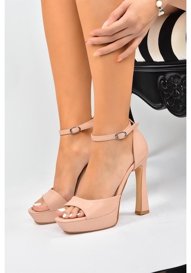 Fox Shoes Pudra Platform Topuklu Kadın Ayakkabı K404580109