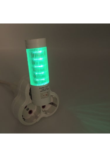 Uzun Led Gece Lambası 0,5W Tasarruflu Işıklı Fişli Düğmeli