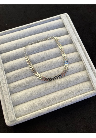 Balık Kılçığı Yassı Gümüş Renk Künye Kılçık Kararmaz Paslanmaz Unisex Bileklik