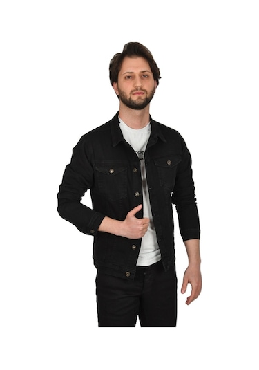 Deepsea Erkek Füme Slim Fit Kot Ceket 2304001 Füme