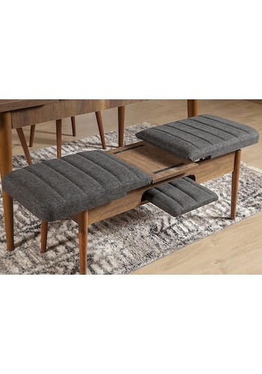 Ahşap Açılır Bench Ceviz Antrasit