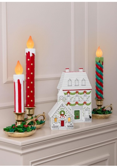 The Mia Dekoratif Led Işıklı Yılbaşı Mumu 18x18x51 Cm 1 Adet