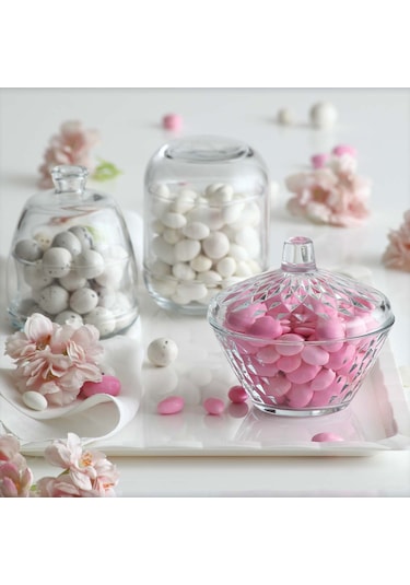 LAV Artemis Cam Şekerlik Tekli Cam Kapaklı