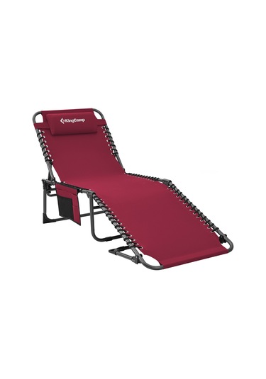 Kingcamp Berlin Classic Comfort Lounge 5 Kademeli Katlanır Şezlong Ve Kampet Wine Kırmızı