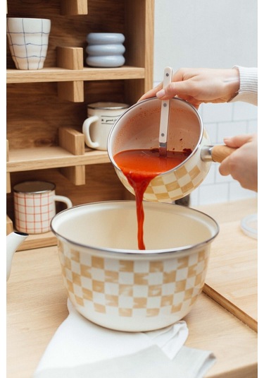 Beige Emaye Tava 16cm 1,3 Litre Bej