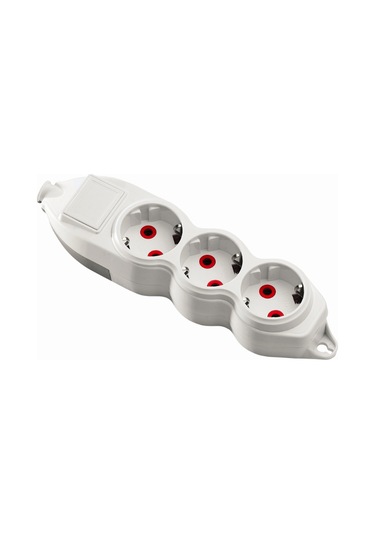 Mono Orion 3'lü Topraklı Grup Priz Klemensli Beyaz