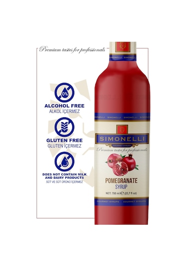 Simoenlli Kahve Şurubu Nar Aromalı 700 ML + Pompa Simonelli