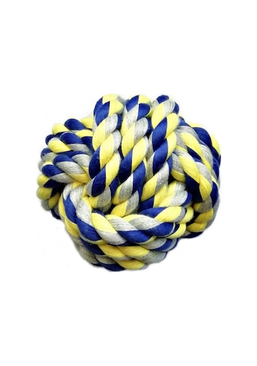 Nunbell Orta Büyük Irk İçin Düğümlü Diş Ipi Top Köpek Oyuncağı 8 CM