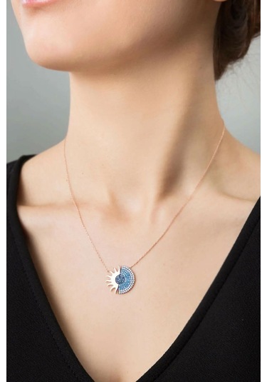 925 Ayar Zirkon Taşı Gümüş Güneş Kolye