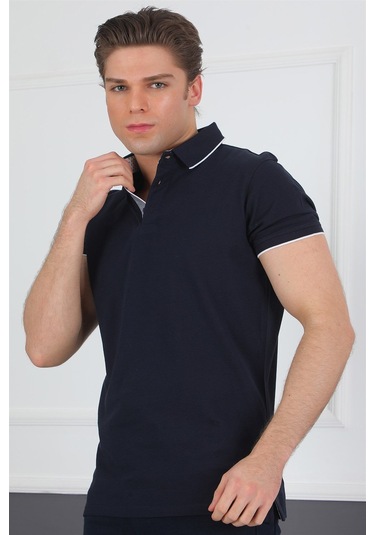 T8579 Dewberry Erkek T-shırt-lacivert Lacivert