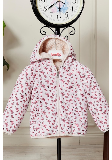 Benitto Kids Çift Taraflı Kız Bebek Çocuk Mont 51344 Kırmızı