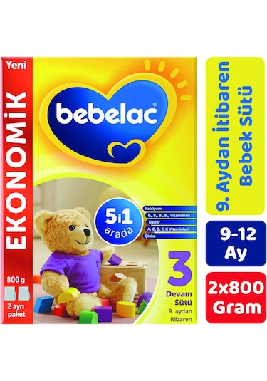 Bebelac 3 Devam Sütü 800 G  2 Adet