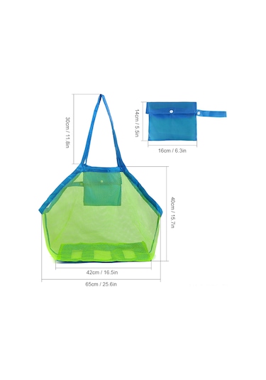 Konesam Yeşil Ağ Siteli Büyük Boy Plaj Çantası - Kum Ve Suyu Çıkartır, Oyuncak/çamaşırları Taşır, Hafif Ve Katlanabilir Çok Renkli