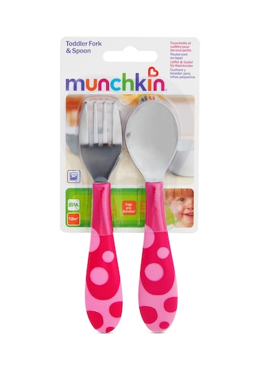 Munchkin Eğitici Ergonomik Çatal ve Kaşık Seti Pembe 2'li Pembe
