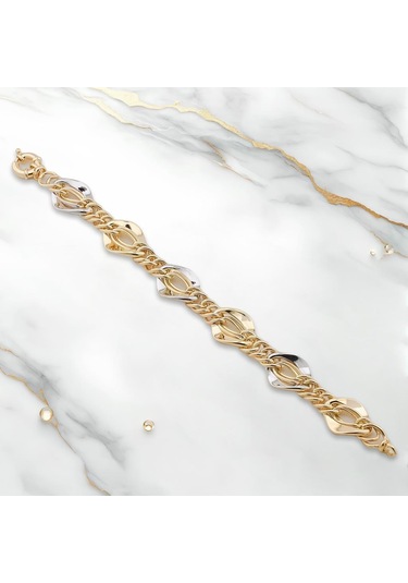 Th5156 Altın Model 925 Ayar Gümüş Hallow Bileklik