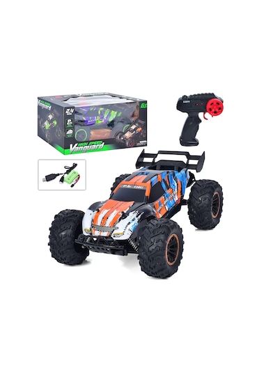 9010-5f 1:10 Kumandalı 40 Cm Şarjlı Dev Off-road Araba 15km/h Hızlı, 2.4ghz Rc Arazi Aracı - Turuncu