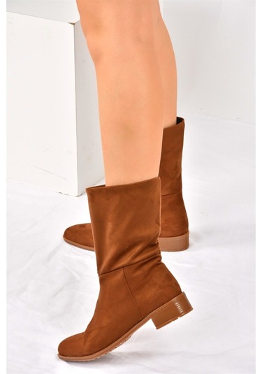 Fox Shoes Taba Süet Düz Taban Günlük Kadın Bot L726597702