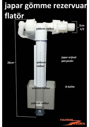 Japar Kale Gömme Rezervuar İç Düz Model Takım Şamandıra Flatör Ya