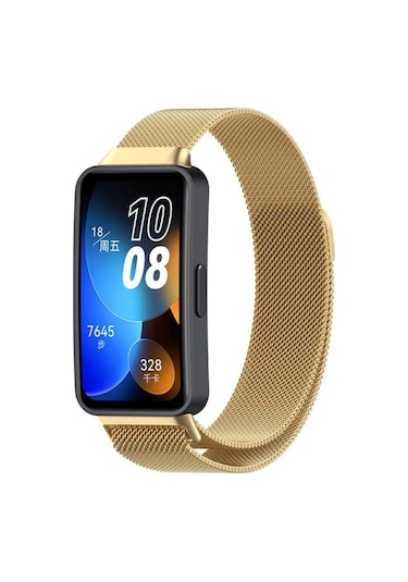 Huawei Band 8 Uyumlu Kordon Mıknatıslı Metal Hasır Kayış