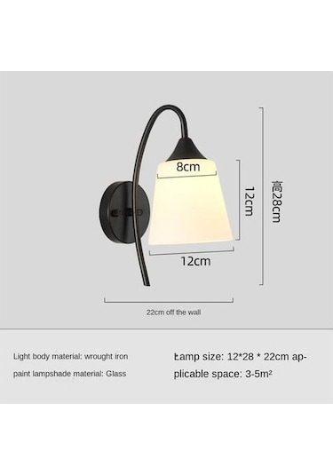 Agoodshop Led Duvar Lambası Otel Başucu Dekorasyon Yatak Odası Başucu Lambası Retro Ferforje Duvar Lambası Ahşap