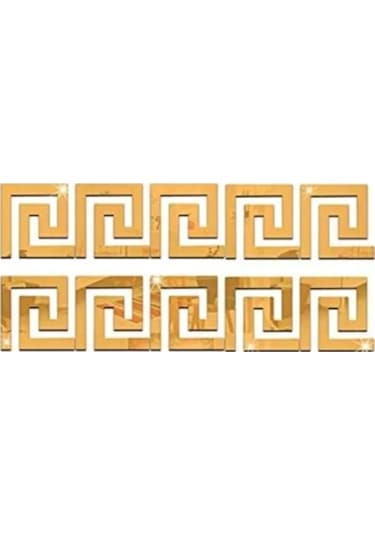 Labirent Bordür 60 Adet 7x7 Plexi Dekoratif Ayna Altın Antre Bord Altın