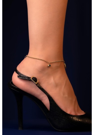 14 Ayar Altın Nazarlık Ve Kuzey Yıldızı Halhal Hal0010 Beyaz