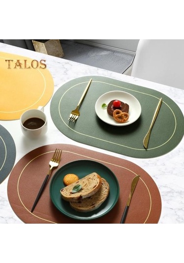 Koyu Mavi Yalıtım Pedi Kolay Temiz Suni Deri Placemat Ev Mutfak İçin Isıya Dayanıklı Masa Koruma Mat Koyu Mavi