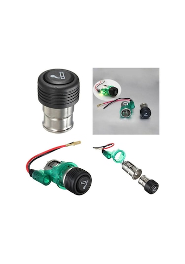 Space Araç Yeşil Işıklı Çakmak 24V