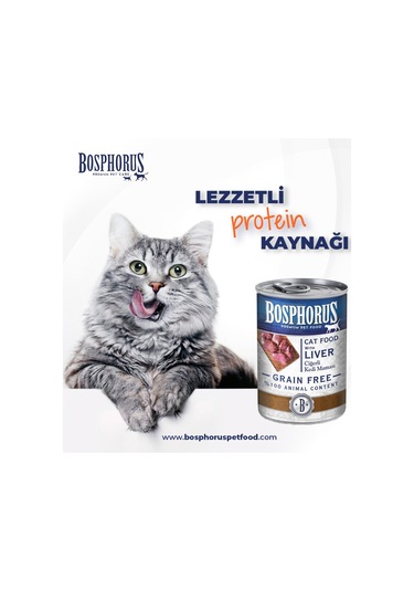 Bosphorus Ciğerli Kedi Konserve Maması 48 X 415 Gr Parça Etli