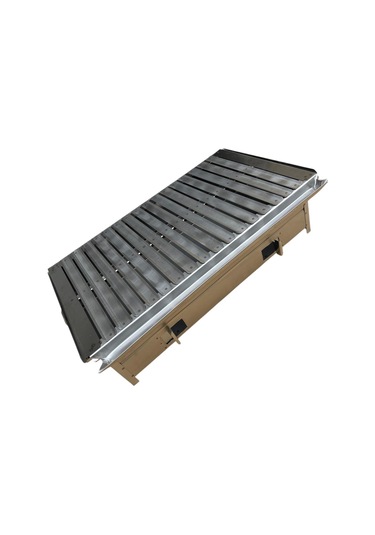 Paslanmaz Kömürlü Mangal 35 X 60 Cm Masaüstü Gri