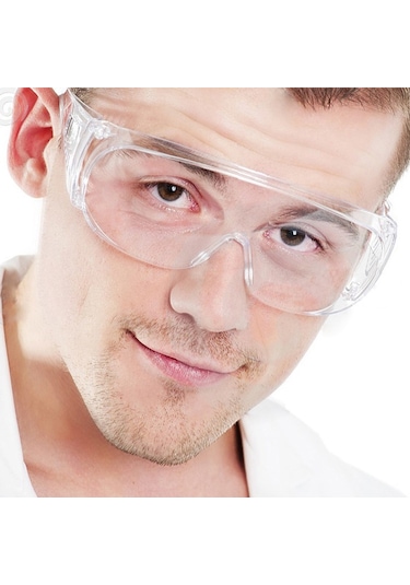 Sones Şeffaf Havalandırmalı Güvenlik Gözlükleri Göz Koruması Koruyucu Laboratuvar Buğu Önleyici Gözlükler