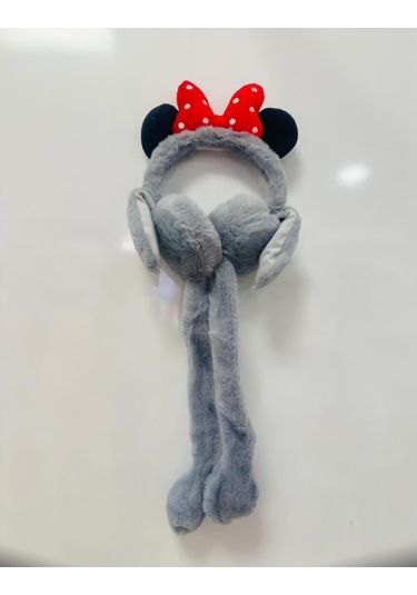 Gala Sesli Harektli Mıckey Mause Çocuk Peluş Kulaklık Gri
