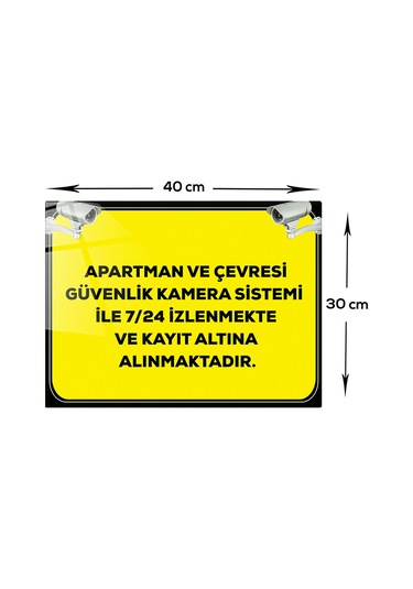Cam Yönlendirme Levhası|Apartman Kamera Sistemi ile İzlenmektedir