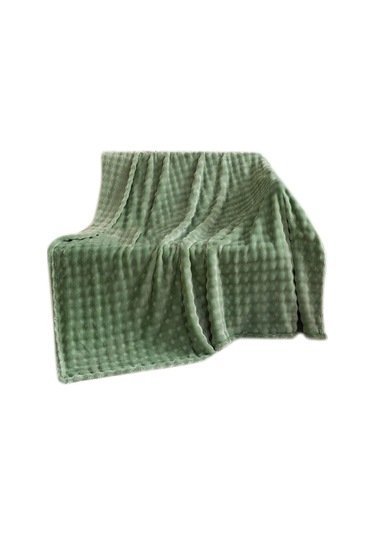 70x100cm Tek Katlı Flanel Battaniye Basit Kalınlaştırılmış Kanepe Örtüsü Yeni Yatak Örtüsü Yeşil