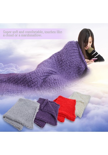Suofeng El İşi Sıcacık Ve Yumuşak Örgü Battaniye, Bulky Kumaş, Salon Ve Oturma Odası İçin Şık Dekor, 60x60cm - 120x150cm Diğer