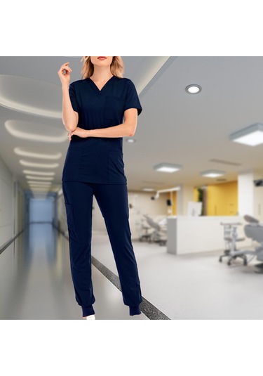Dolıty Çok Cepli V Yaka İş Elbisesi Ile Nefes Xl-koyu-mavi