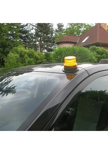 Dashanshop 1 Adet Amber Led Işık 43.3 İnç Mıknatıslı Uzun Kablolu Araç Forklift Traktör Golf Atv Otobüs