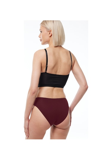 Malabadi Kadın Ten Ekru Bordo 6 Lı Paket Modal Dar Kalıp Ara Bel Slip Külot 187 Ten-ekru-bordo
