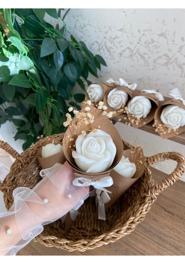 Bernamiofficial Kişiye Özel Düğün Nişan Söz Anneler Günü Hediyelik Gül Mum - 10 Adet