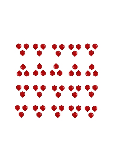 60 Adet (20 Set) Dartsan Dart Flight-Flayt. Kırmızı. 100 Micron P