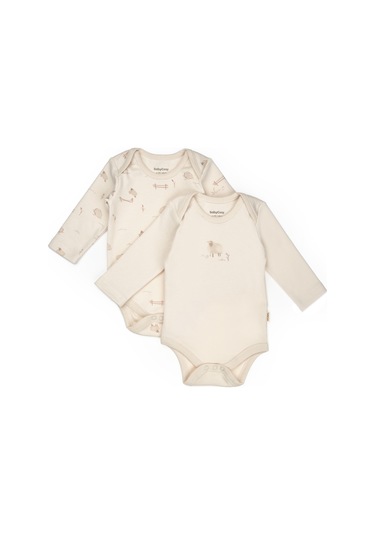 Bebek 2li Uzun Kollu Badi %100 Organik Pamuk, Bebek Ve Yenidoğan Serisi - Csy8177 Ekru