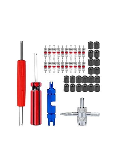 Tangshopping 44 Parçalı Valf Gövdesi Sökme Aleti, Valf Çekirdeği, 4 Yollu Valf Aracı, Valf Çekirdeği Sökme Aleti, Valf Gövdesi Kapağı