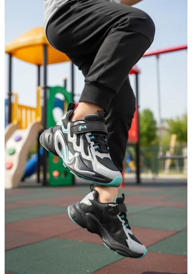 Marcokids Gri Cırtlı Hafif Erkek Çocuk Spor Ayakkabı 161-t5440210 F Gri