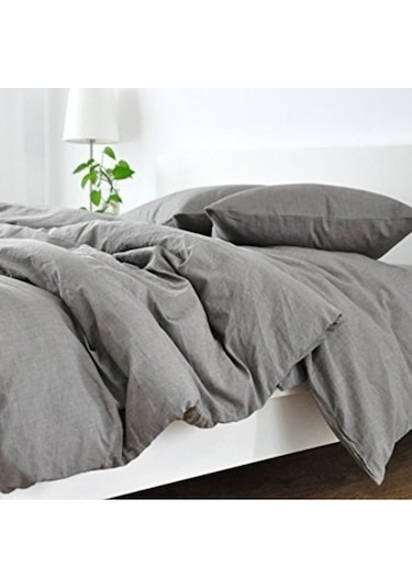 Cotton Tek Kişilik 160x220 Nevresim Yorgan Kılıfı Gri