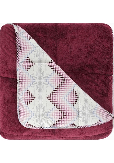 Battal Wellsoft Yorgan Çift Taraflı Yastık Kılıflı 215x235 Cm Bordo