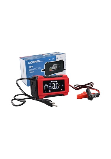 Ucomen Uc-c120501b 12v 6a Kırmızı Lcd Göstergeli Akıllı Akü Şarj Cihazı
