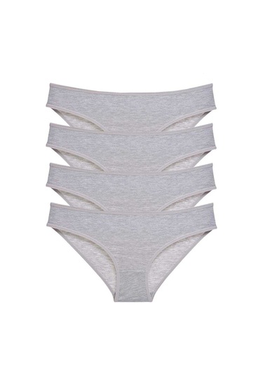 Alray 4 Adet Süper Eko Set Likralı Kadın Slip Külot Gri Çok Renkli