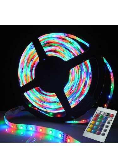 5 Metre Kumandalı Led - Rengarenk Şerit Led - 20 Fonksiyonlu