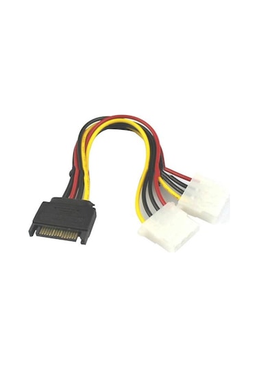Boblov Dişi Sata Power To 2 Molex Ide Power Kablo 6 18Awg 15 Cm